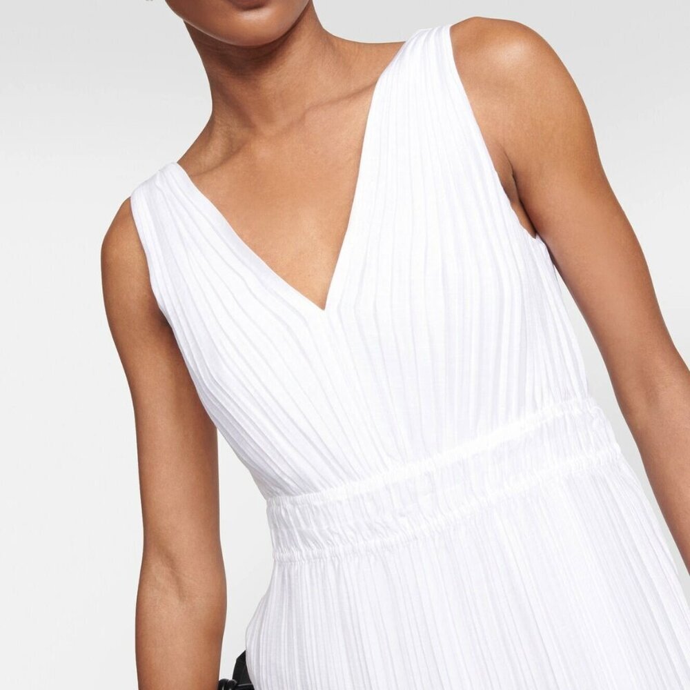 Vince Pleated Double V-Neck Dress - Picture 2 of 10